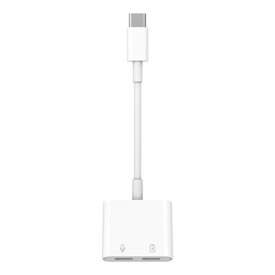 MH-CM36S 60W Type-C Male to Dual Type-C Female Adapter Charging Cable Earphone Connector