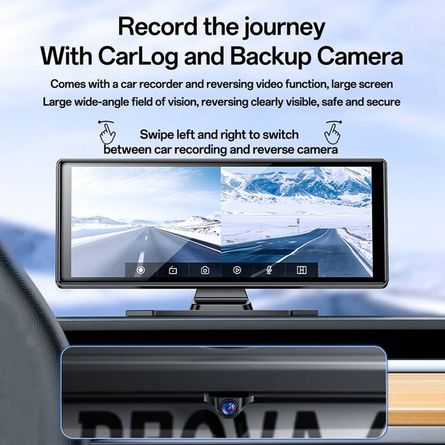 Yesido 10.2" Wireless Car Stereo with Front and Rear Camera