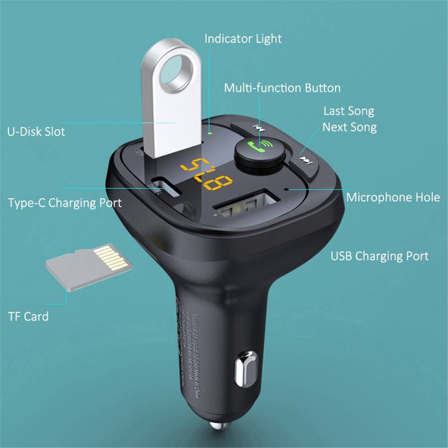 LOHEE S-21A Car Bluetooth-compatible Receiver MP3 AUX Player Adapter HiFi Sound Music Player Kit Han