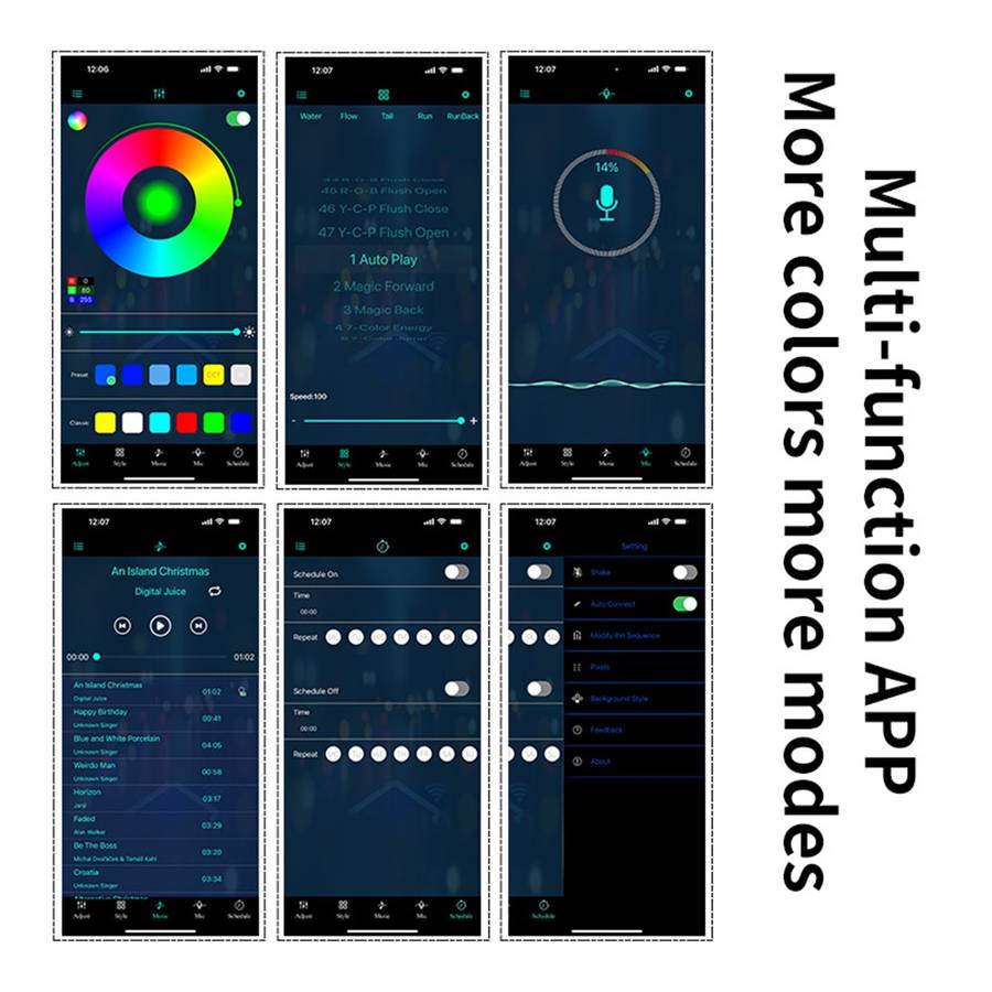 S3U 3m S-Series Fiber Optic Flexible Neon Light Strip Sound-activated Car Interior USB Atmosphere La