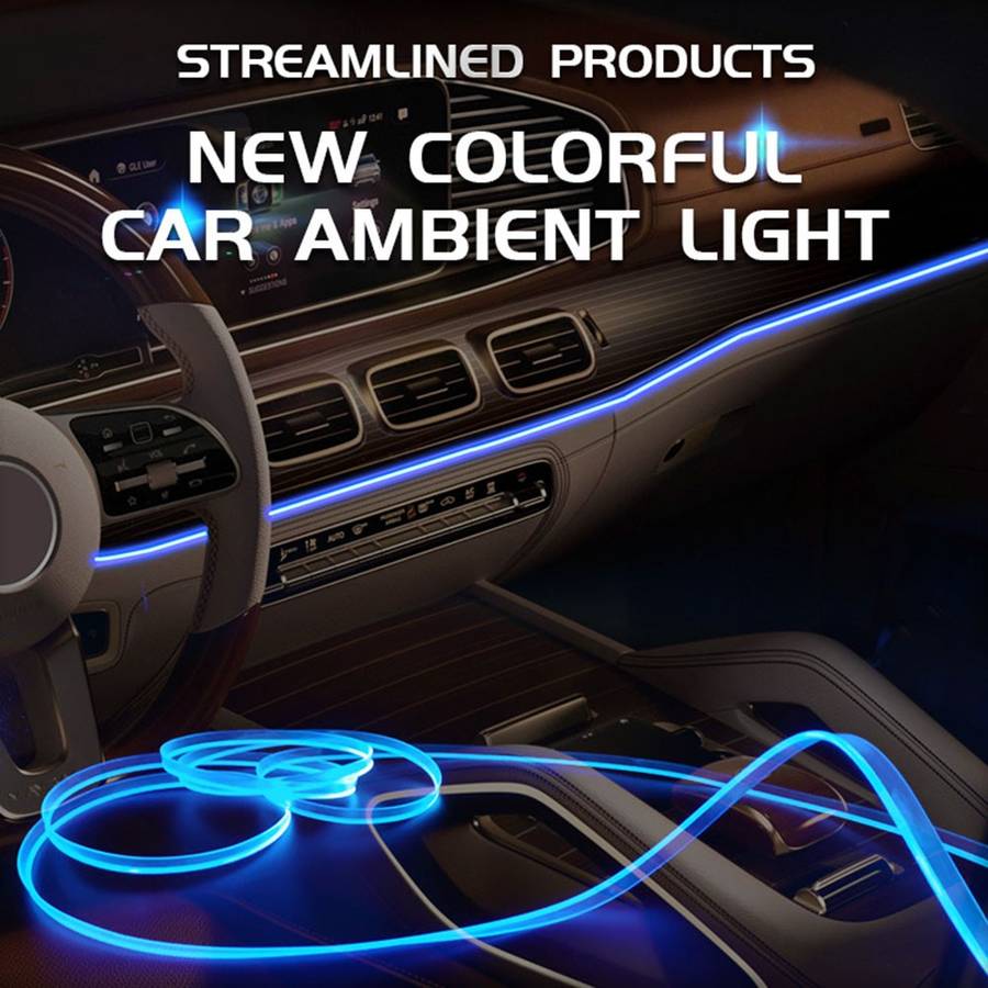 S3U 3m S-Series Fiber Optic Flexible Neon Light Strip Sound-activated Car Interior USB Atmosphere La