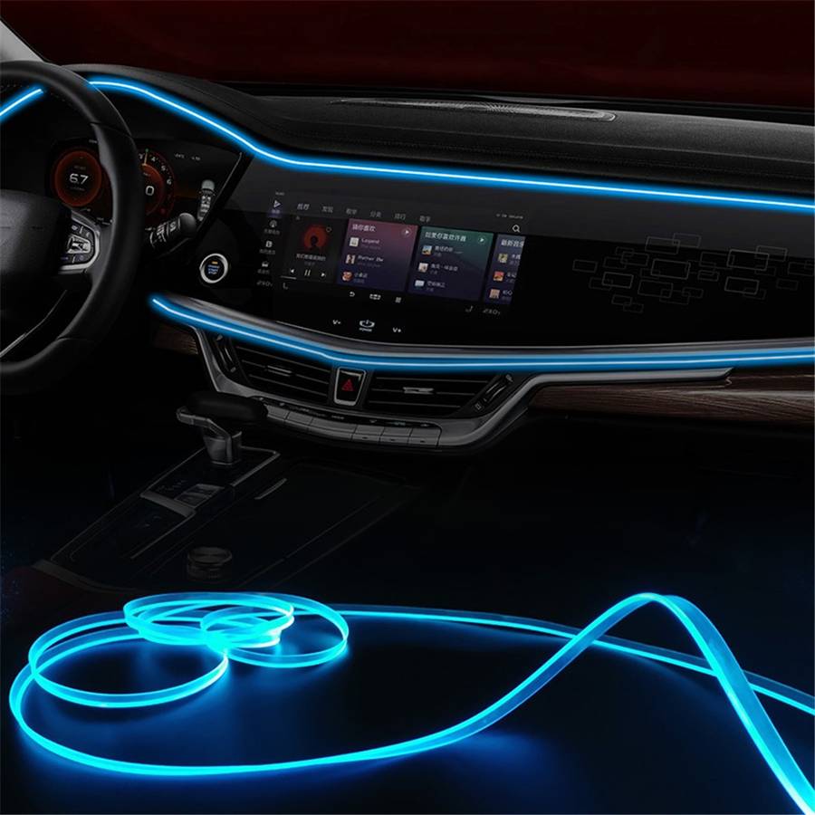 S3U 3m S-Series Fiber Optic Flexible Neon Light Strip Sound-activated Car Interior USB Atmosphere La