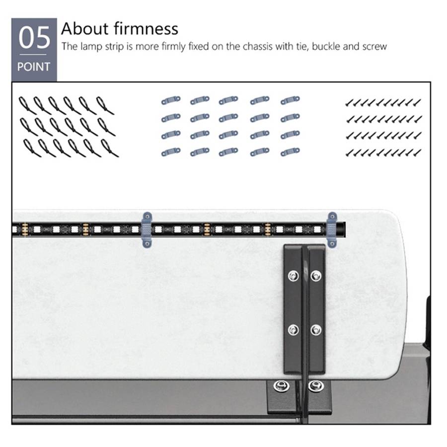 DP69 4Pcs Car Underglow Lights RGB Multi Color DIY Sound Active Music Mode Underbody Light Strips fo