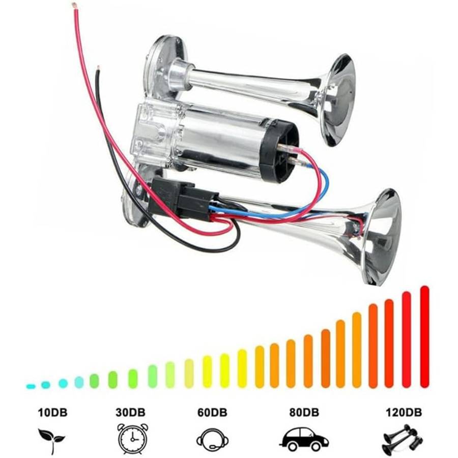 600DB Powerful Sound Dual Tube Metal Car Horn for 12V Vehicle Electric Horn