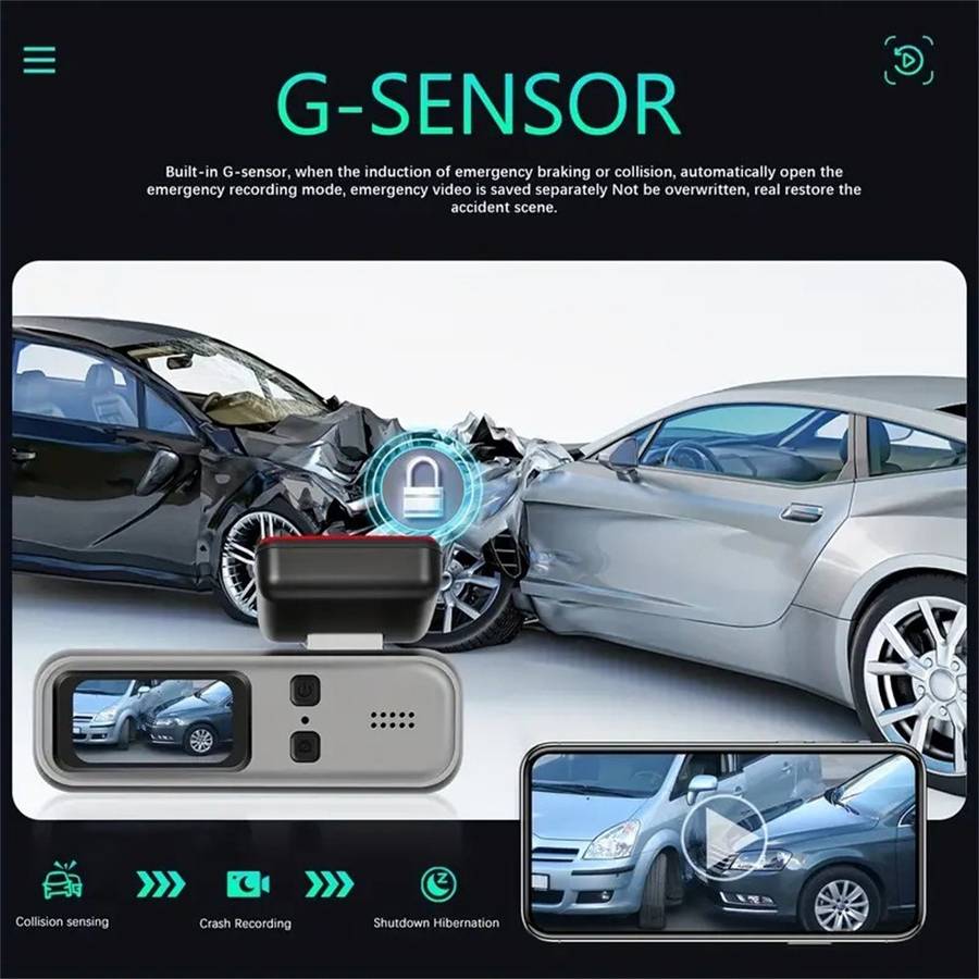 Q6 1.47 Inch Screen 2K Dual Lens Dash Cam Loop Recording WiFi Car Camera Night Vision Recorder