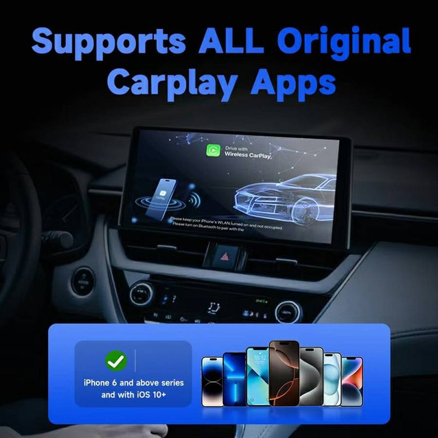57 2 in 1 Wired to Wireless CarPlay Android Auto Adapter Cars Upgrade Converter