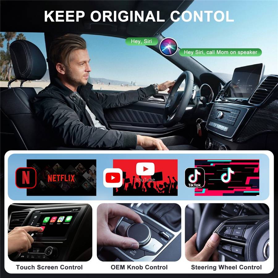 020-7+ Wireless Video / Car Play Adapter Car System Wired to Wireless Car Player Supports YouTube /