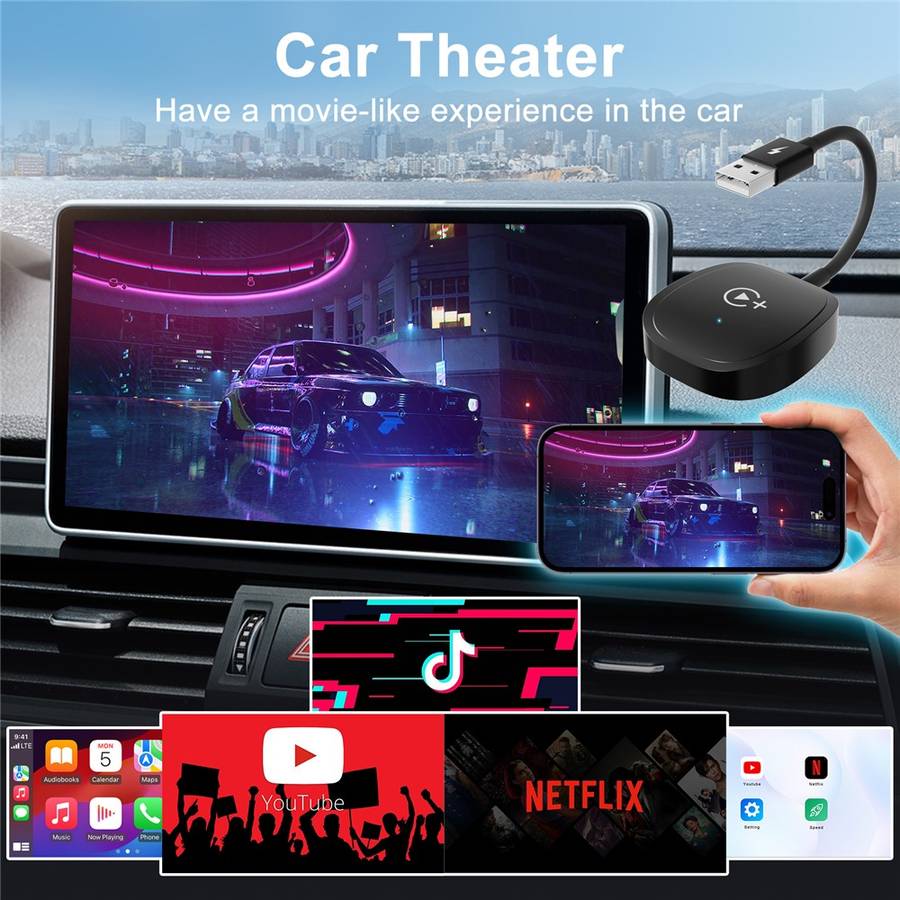 020-7+ Wireless Video / Car Play Adapter Car System Wired to Wireless Car Player Supports YouTube /