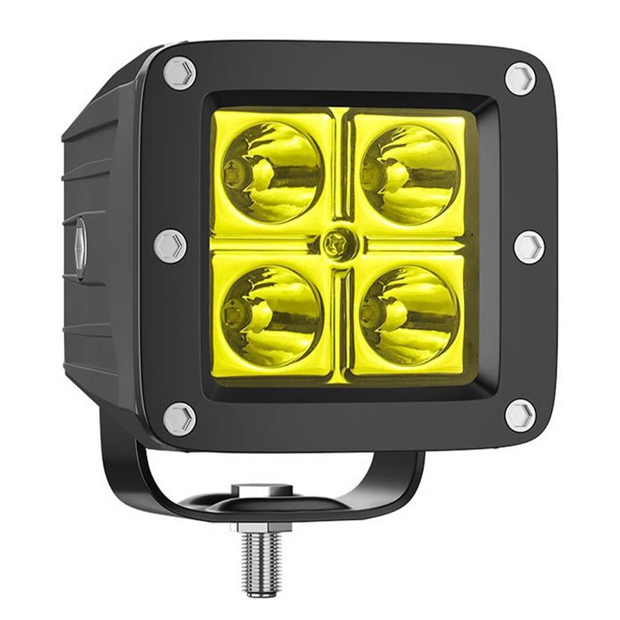 4-LED 12W Car SUV Off-Road Motorcycle Square Spotlight Waterproof Vehicle Headlight - White Light
