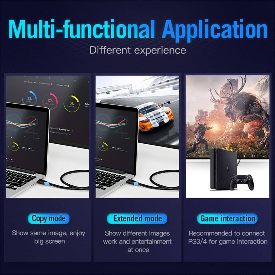 VENTION AAGBF AAG Series 1m HDMI Cable 4K PVC Display Cord for TV Monitor Laptop Xbox