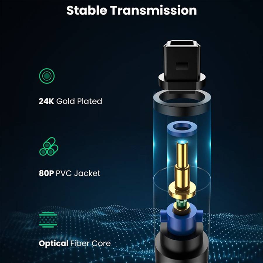 UGREEN 1m Toslink Digital Fiber Optical Audio Cable for Xbox 360 Soundbar Speaker Amplifier