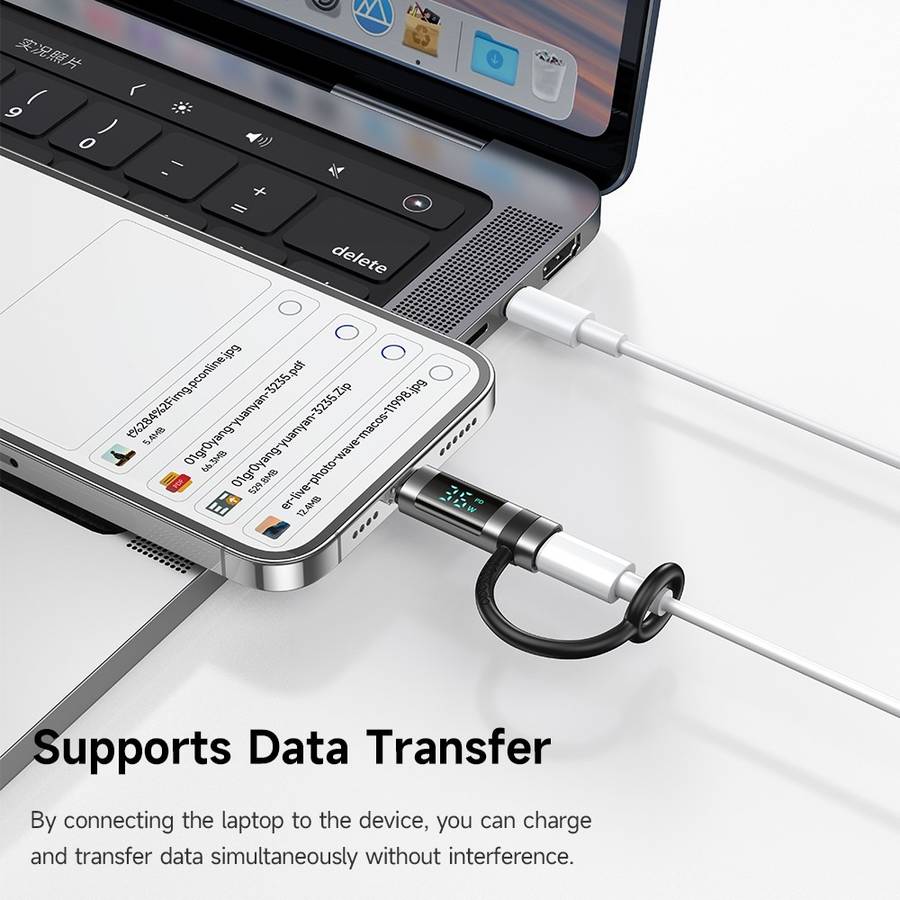 MCDODO OT-2610 MDD Digital Display PD Adapter USB-C Female to iP Male 36W Fast Charging Converter