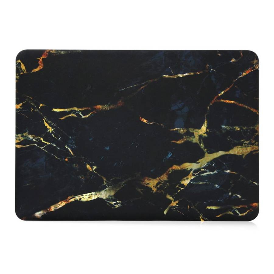 Marble Pattern Hard Snap-on Cover for Macbook Air 13.3 Inch Heat-Dissipated - Yellow / Black