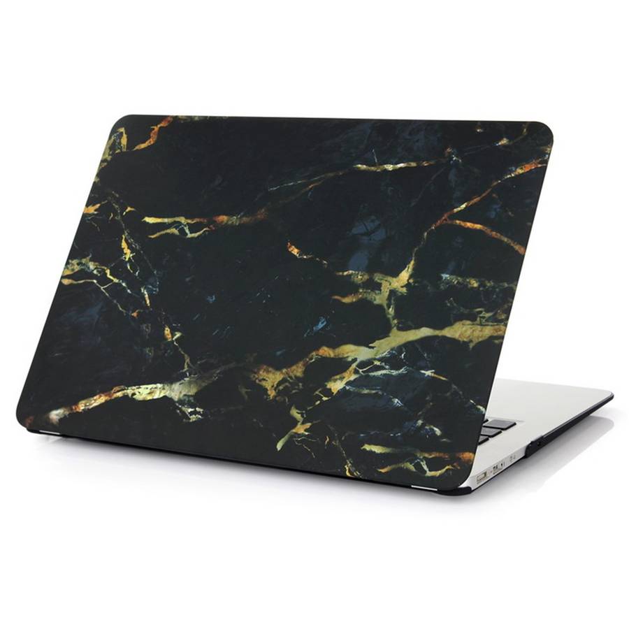 Marble Pattern Hard Snap-on Cover for Macbook Air 13.3 Inch Heat-Dissipated - Yellow / Black