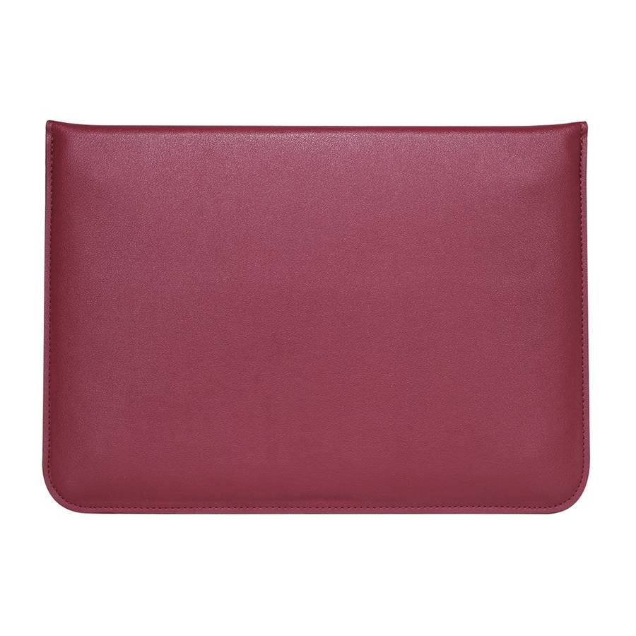 Envelop Style Leather Sleeve Pouch for Apple MacBook 12-inch / Air 11.6-inch - Wine Red