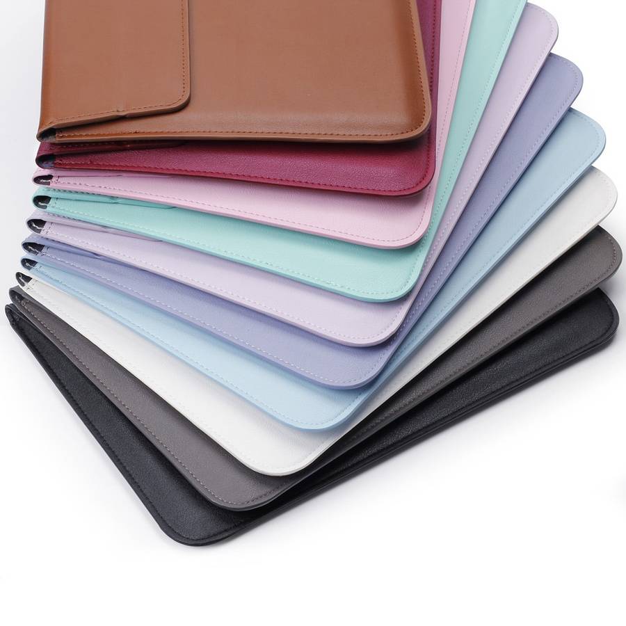 Envelop Style PU Leather Laptop Bag Sleeve Pouch for MacBook Air 13.3-inch / iPad Pro 12.9 - Brown
