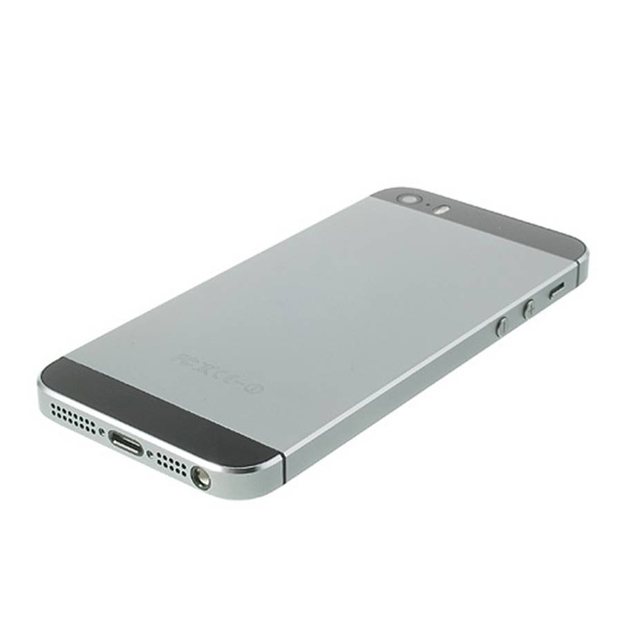 For iPhone 5s Metal Back Housing Faceplate Assembly w/ Other Parts - Black / Grey