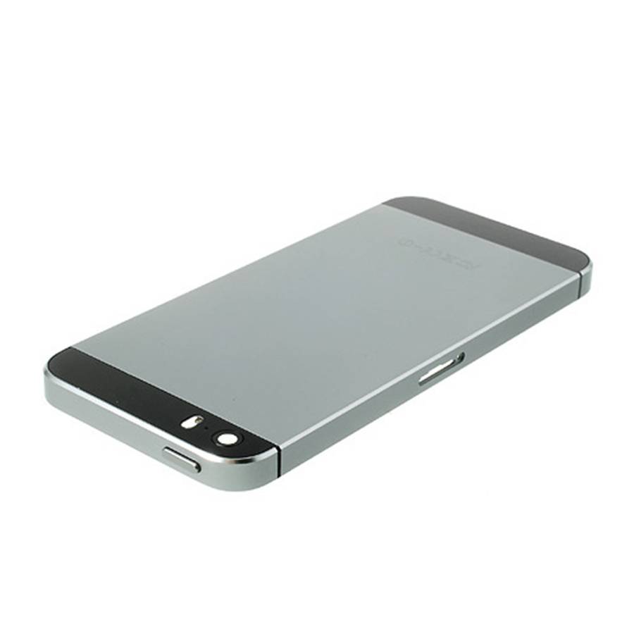 For iPhone 5s Metal Back Housing Faceplate Assembly w/ Other Parts - Black / Grey
