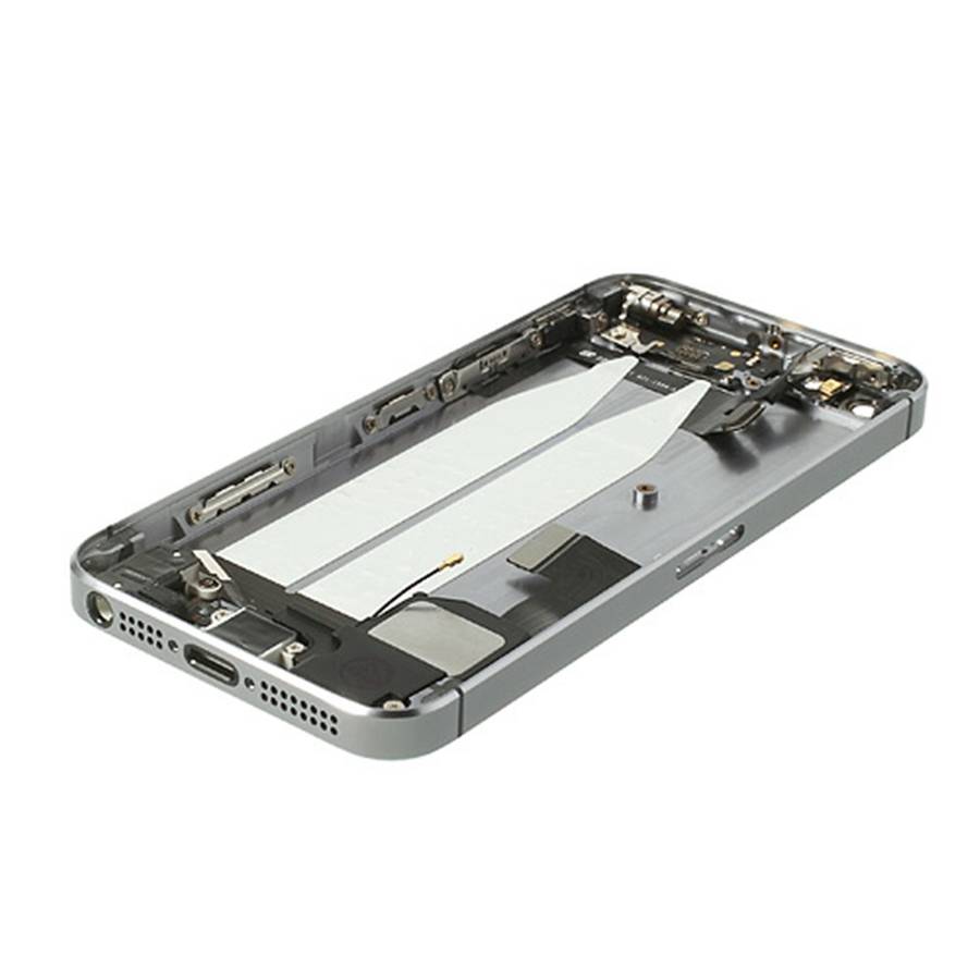 For iPhone 5s Metal Back Housing Faceplate Assembly w/ Other Parts - Black / Grey