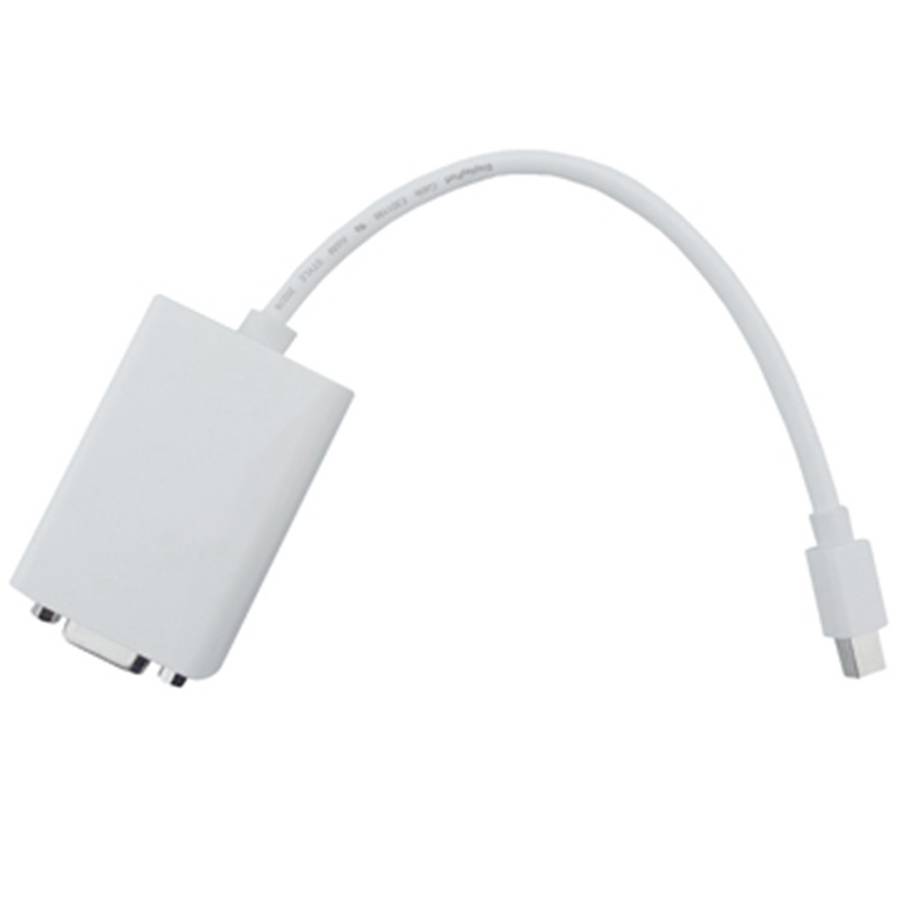 Premium White Thunderbolt Port to VGA Female Cable Adapter for Apple Macbook, Macbook Pro, iMac, Mac