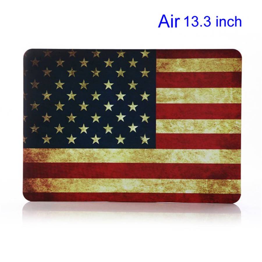 Vintage US Flag Rubberized Plastic Case Cover for Apple Macbook Air 13.3