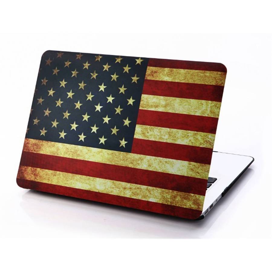 Vintage US Flag Rubberized Plastic Case Cover for Apple Macbook Air 13.3