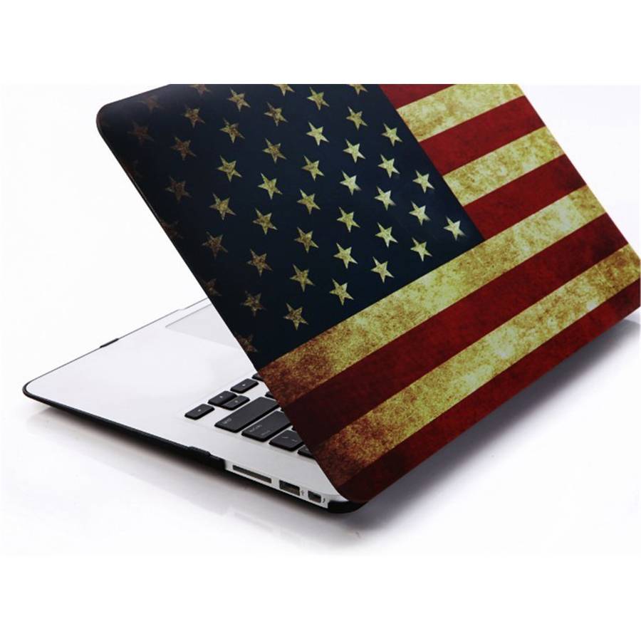 Vintage US Flag Rubberized Plastic Case Cover for Apple Macbook Air 13.3