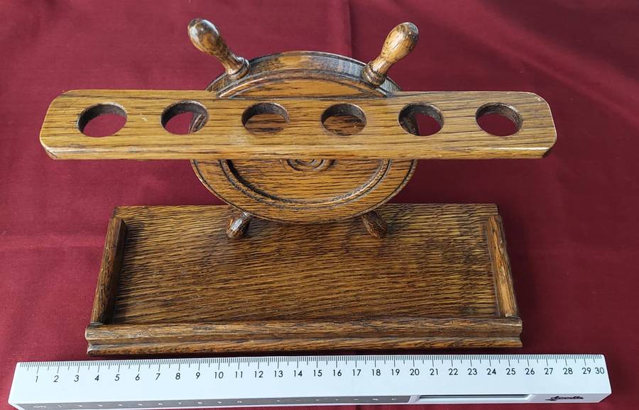 Vintage  6 wooden tobacco pipe holder made by Tallent of Old Bond Street London