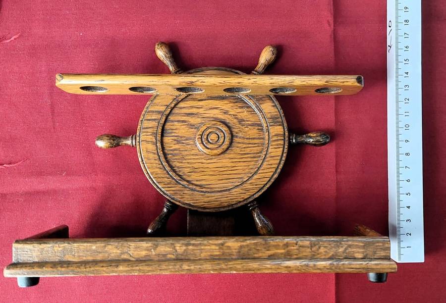 Vintage  6 wooden tobacco pipe holder made by Tallent of Old Bond Street London