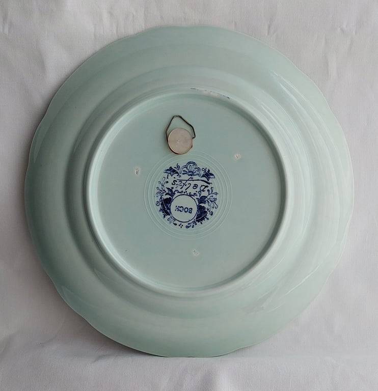 Boch Delft Blue wall plate -depicting Windmills and  sailing boats