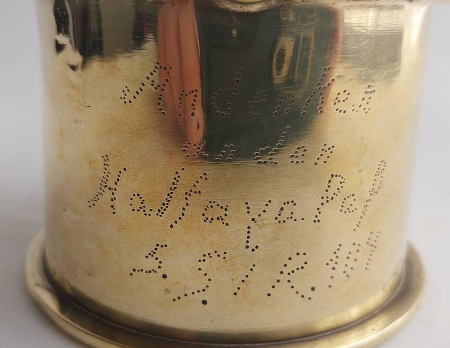 Trench Art - 1 Off Brass Shell (Shaped in the shape of an ashtray) - 75 mm Caliber - Italian Bras...