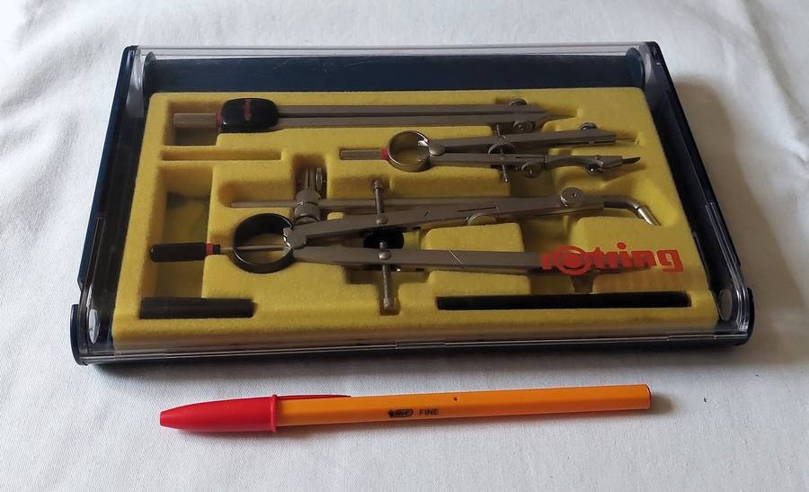 Vintage rOtring Drafting Compass Set