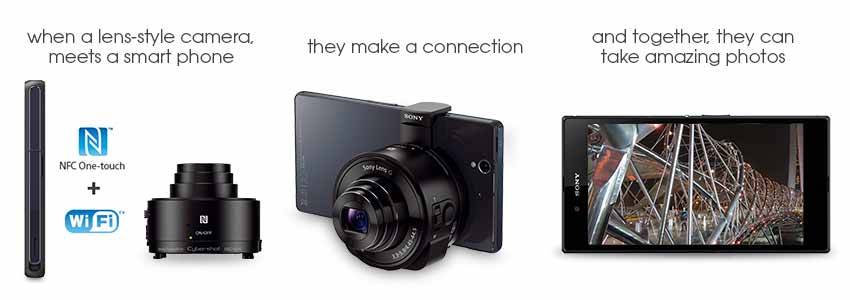 When a lens-style camera, meets a smart phone they make a connection and together, they can take amazing photos.