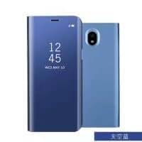 BCIT Samsung Galaxy J7 Pro/J730 Mirror Plating Flip Case - Translucent Mirror Smart Cover , Mirror Bright Reflection Ultra Thin Hard Anti-Scratch Shockproof Electroplate Frame with Coated Surface Excellent Grip Case for Samsung Galaxy J7 Pro/J730 - Blue
