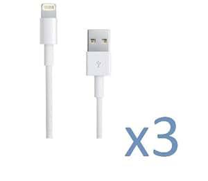32nd Pack of 3 USB data charging cables for Apple iPhone 5 5S