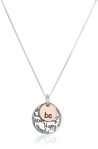 Two-Tone Sterling Silver "Be" Graffiti Charm Necklace, 18"