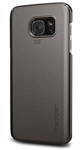 Galaxy S7 Edge Case Spigen Thin Fit Exact-Fit Gunmetal Premium Matte Finish Hard Case for Sams