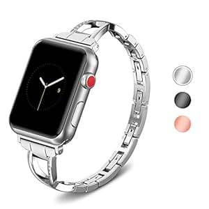 SUPERSUN Apple Watch Straps 42mm iwatch Strap Stainless Steel Replacement Ban (42MM)(Silver)