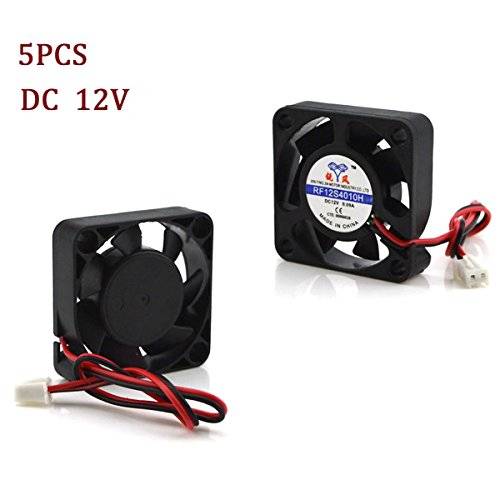 GLE2016 5 Pack 40x40x10mm Cooling Fan PC Case Laptop Cooler 4010 with 2-Wire Lea