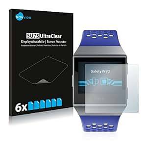 6x Savvies Screen Protector for Fitbit Ionic Protection Film - Transparent, Bubble-Free