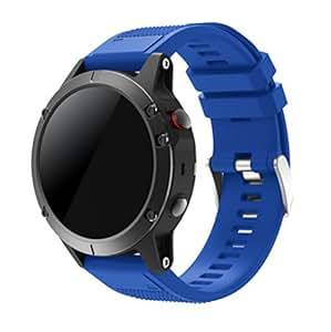 TOPsic Compatible Garmin Fenix 5 Straps, Quick Fit 22mm Soft Silicone Sport Replacement Band for Garmin Fenix 5/Forerunner 935/Aproach S60 Smart Watch (Not Fit Fenix 5 X 5S)