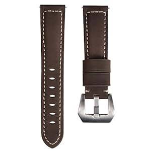 LWSENGME Leather Quick Release Watch BStraps Choose Color & Width Smartwatch Bnad (20mm)(Brown)