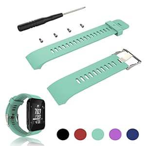 For Garmin Forerunner 35 GPS Running Watch Replacement Band Strap - iFeeker Accessories Adjustable Soft Silicone Replacement Wrist Watch Strap Band Bracelet with Installation Screwdrivers and Lug Adapters Designed for Garmin Forerunner 35 GPS Running Watch