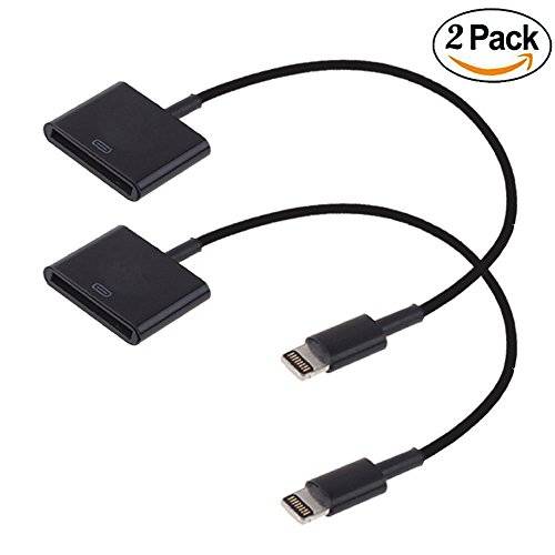 2 Pack 8 pin Lightning to 30 pin Charge & Sync Cable Adapter Converter for Apple