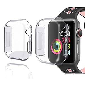 Apple Watch Series 4 44mm Case 2 Pack iWatch Screen Protector Cover Crystal Clear Protective TPU Ult