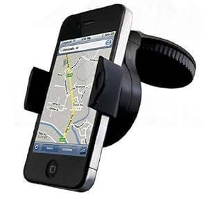 ULTRICS Universal In Car Smartphone Holder Mount Windshield Cradle ? for iPhone 6 plus 5s Samsung S6 EDGE S5 S4 Sony ? HTC One, Nokia, LG, TomTom Satnav ? 360 Degree Rotation (Compact Mount, SLIM)