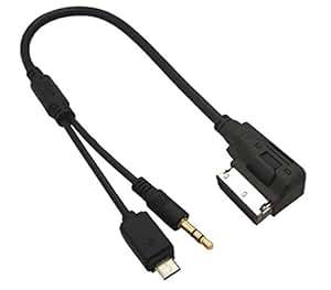 AMI Music Interface Connector Charger Aux Cable Android for VW MDI Audi A4 Q5 Q7lass