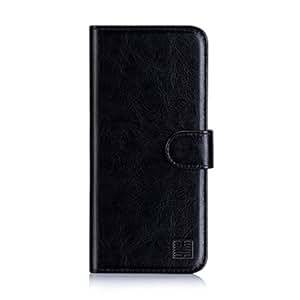 32nd Book Wallet PU Leather Flip Case Cover For Huawei P Smart, Design With Card Slot and Magnetic Closure - Black