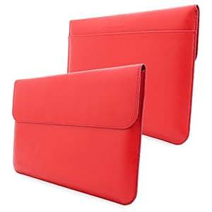 Surface Pro Pro 4 and Pro 3 Sleeve Snugg Red Leather Sleeve Case Lifetime Guarantee Protectiv