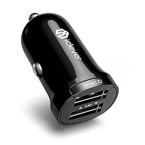 Car Charger, iClever BoostDrive IC-BD01 Mini 24W 4.8A Dual USB Car Charger with SmartID for iPhone, iPad, Samsung, LG, HTC, Nexus and More - Black